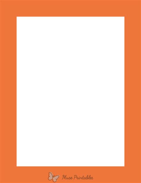 Printable Orange Solid Page Border