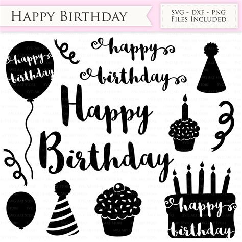 Happy Birthday SVG Files - Birthday Cutting Files By SVGArtStore