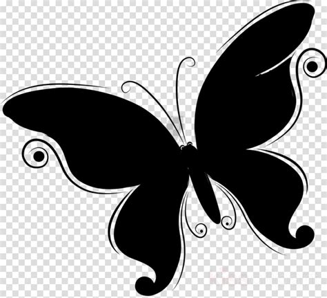 Silhouette Butterflies Clipart Black And White Butterfly Silhouette