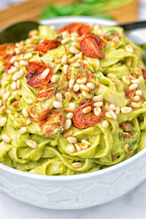 Avocado Pesto Pasta Sauce Contentedness Cooking