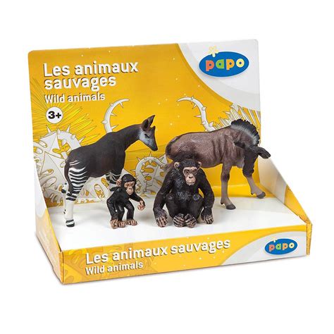 Papo Wild Animal Kingdom Display Box Wild Animals 1 4 Figurines Toys