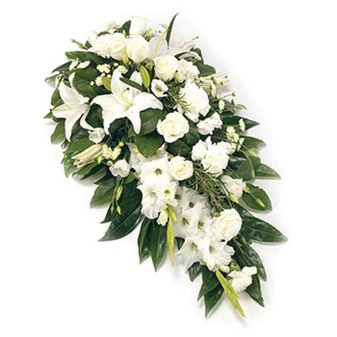 Single Ended Spray Classic White Funeral Flowers Colchester