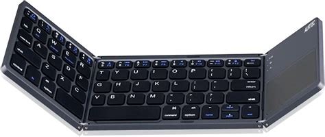 Foldable Bluetooth Keyboard With Touchpad Aurtec Rechargeable Portable