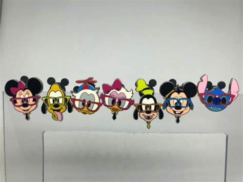 Disney Pin Nerds Rock Head Glasses Collection Lot Of 7 Pin Set Ebay