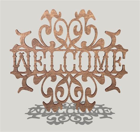 Welcome Svg File For Cricut Laser Cutting Files Diy Wood Etsy