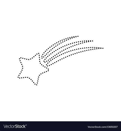 Shooting Star Sign Black Dotted Icon On Royalty Free Vector