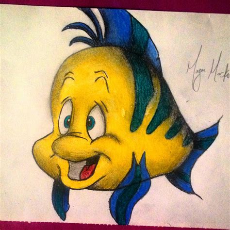 31 Flounder Little Mermaid Drawing Janeneangelic