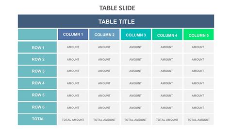 Slide Templates Table Slide