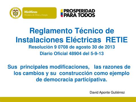 Ppt Reglamento Técnico De Instalaciones Eléctricas Retie Resolución 9