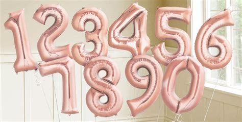 Giant Rose Gold Number Balloons Party City