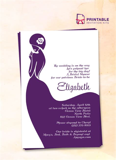 Free bridal shower invitation templates. Bridal Shower Invitation - Lady Bride ← Wedding Invitation ...