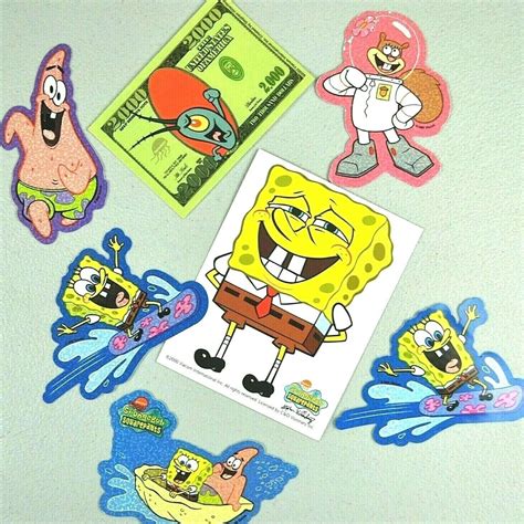 Spongebob Squarepants 7 Sticker Lot Sandy Patrick Surfer Etsy
