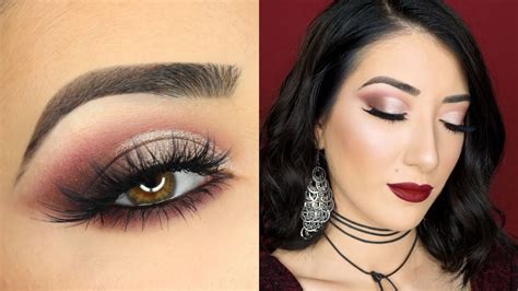 Sultry Cranberry Smokey Eyes And Vampy Lips Fall Makeup Tutorial Youtube