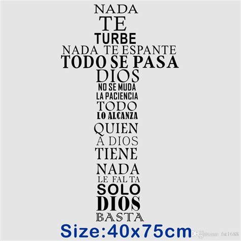 Spanish Quote Wall Sticker Christian Cross Vinyl Wall Decal Art