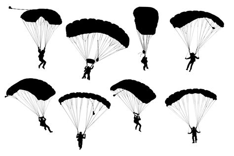 8 Parachute Skydiver Silhouette Png Transparent