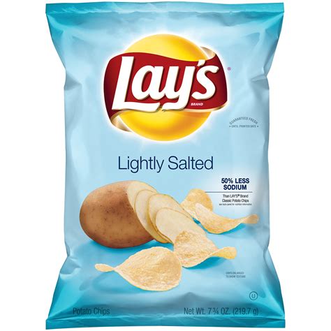 Lays Potato Chips Lightly Salted 50 Less Sodium 775oz Bag Garden Grocer