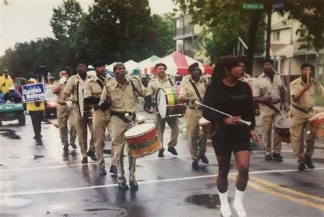 Sabathanites Drum Corps marching in Minneapolis parade | MNopedia
