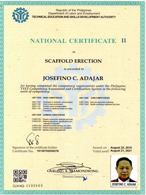 Scaffolding Erector Certification Tutoreorg Master Of Documents