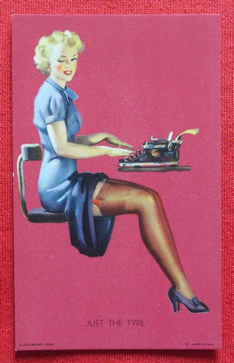 Original 1940 Glamour Girls Mutoscope Card Pin Up Girl Just The Type