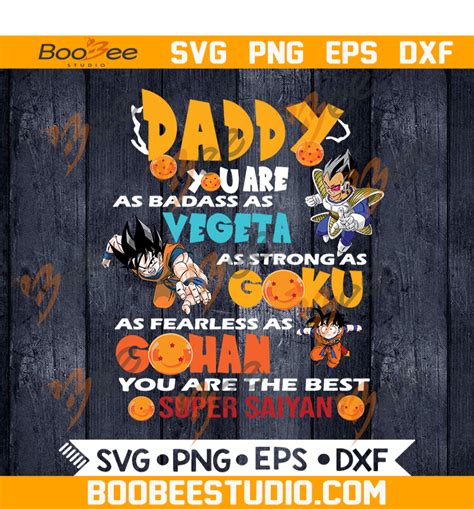 Daddy Bundle Goku Svg Dragon Ball Svg Fathers Day Marvel Cartoon