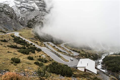 Hairpin Turns On Stelvio Pass Mountain Road In Italy Free Stock Photo