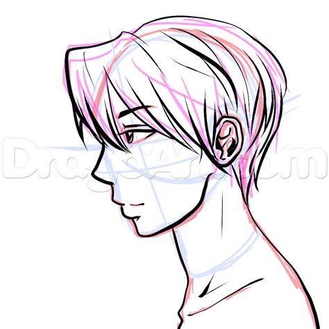 Side View Male Anime Face Drawing Tutorial Step By Step