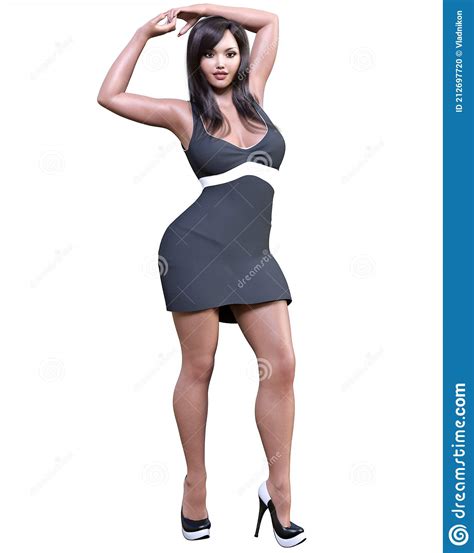 beautiful woman in short dress stock illustration illustration of podium fashion 212697720