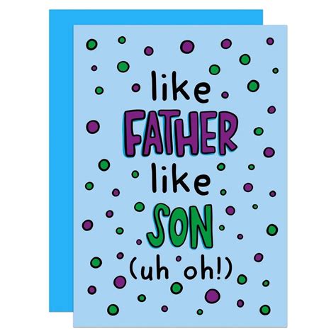 Like Father Like Son Card A6 Funny Fathers Day Card