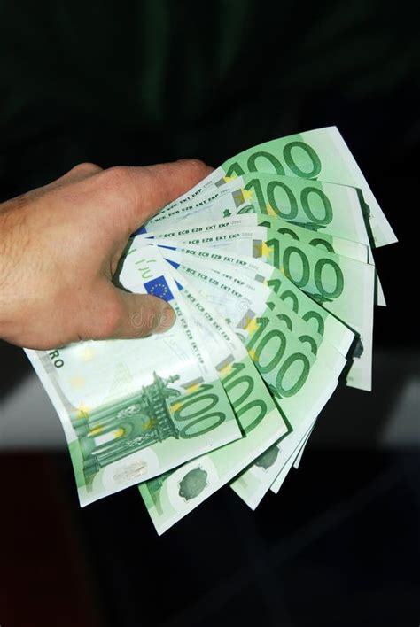 Money Euro In Hand Stock Photo Image Of Currency Body