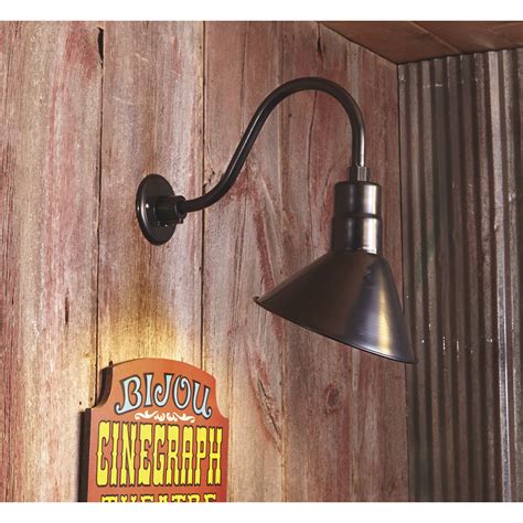 Strongway Angled Sign Outdoorindoor Barn Light With Shade — 10in Dia