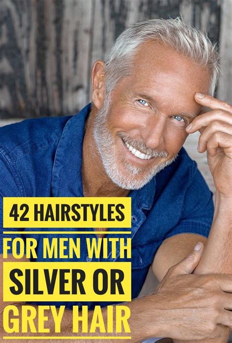 42 Hairstyles For Men With Silver And Grey Hair Silver Hair Men Grey Hair Men Thin Hair Men