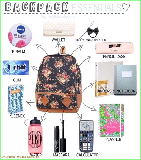 Back To High School Outfits Backpack Essentials Backtohighschoolou