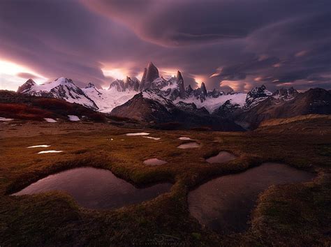 Hd Wallpaper Chile Clouds Fitz Roy Mountain Patagonia Snowy Peak