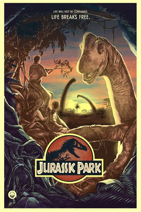 New Jurassic Park Characters With T Rex Scene Classic Movie Print Premium Poster Home And Garden