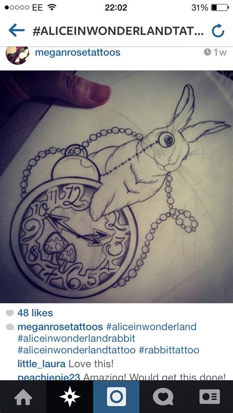 Alice In Wonderland Tattoo Sleeve Ideas White Rabbit And Pocket
