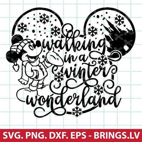 Walking In A Winter Wonderland Inspired By Mickey Mouse Svg Christmas Svg