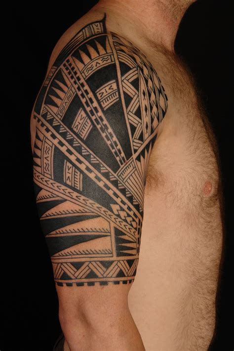 It can be drawn alone or with other christian symbols to complete the half sleeve. SHANE TATTOOS: Polynesian Half Sleeve on Steve