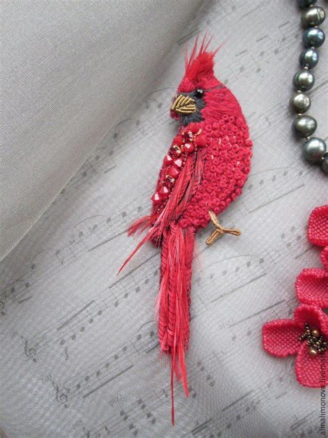 Bead Embroidery Jewelry Ribbon Embroidery Beaded Jewelry Bird Jewelry Fabric Jewelry Do It