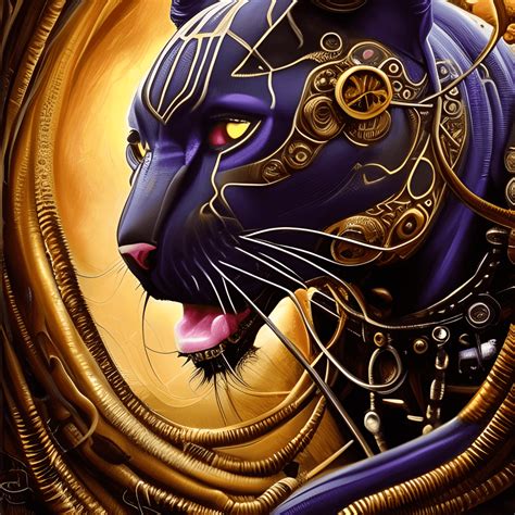 A Realistic Black Steampunk Panther · Creative Fabrica