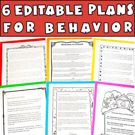 Parent Discipline Letter Editable Behavior Classroom Management Plan