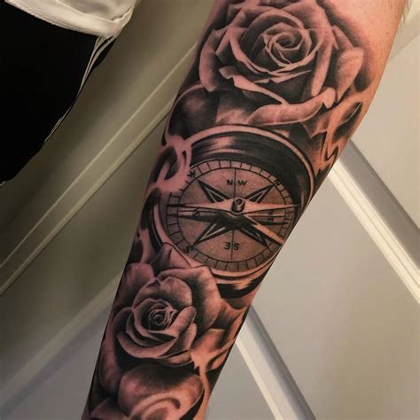 Beautiful Compass Rose Tattoo