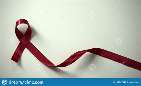 Burgundy Ribbon For Multiple Myeloma Cancer And Sickle Cell Anemia