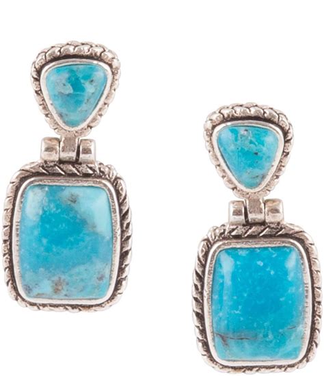 Barse Sterling Silver And Genuine Turquoise Earrings Dillard S