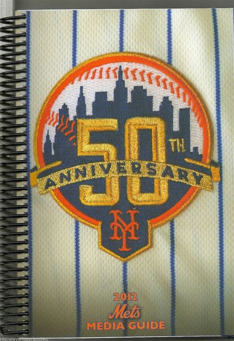 2012 Ny Mets Spiral Media Guide 50th Anniversary Brand New Free
