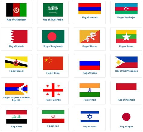 Asian Flags American Dictionary