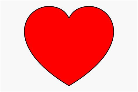 Simple Heart Red Filled Clip Art Love Heart Transparent Cartoon