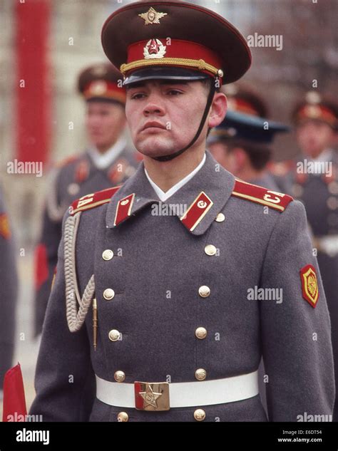 Moscow Russia 7th Nov 1987 Portrait Of A Soviet Army Honor Guard In