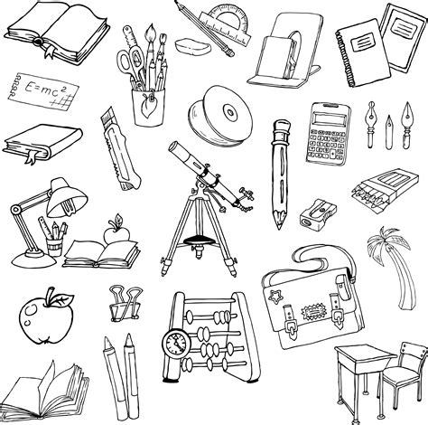 Download School Painted Pen Artwork Stationery Supplies Cartoon Clipart