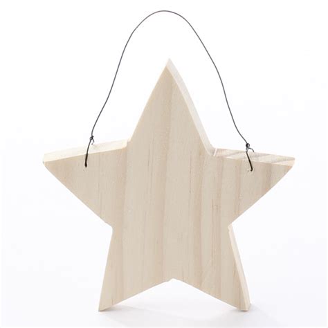 Chunky Unfinished Wood Star Ornament Birdhouses And Houses Wood