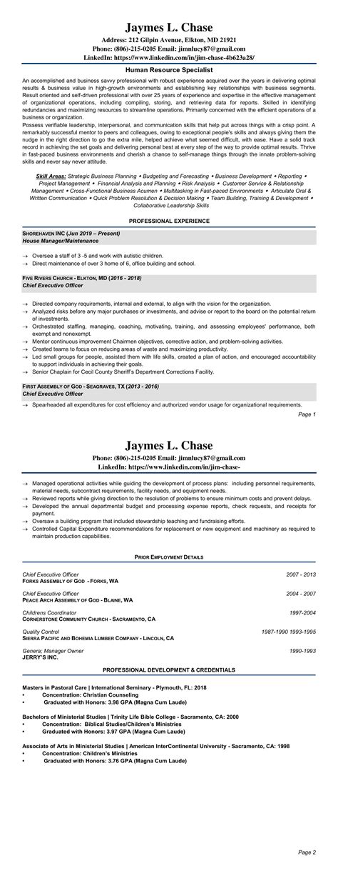 Jaymes L Chase Resume Career Growth